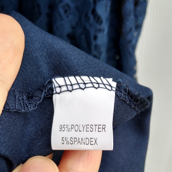 Stretchy Lace Dress Size Medium Navy - Picture 3 of 5